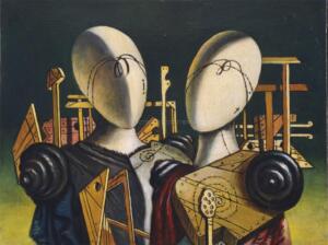 inv. 3 - Ettore e Andromaca, 1970, olio su tela, 30x40 cm, firmata g. de Chirico